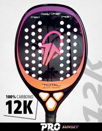Raquete de Beach Tennis Total PRO Sunset - Carbono 12K - Total Beach Tennis