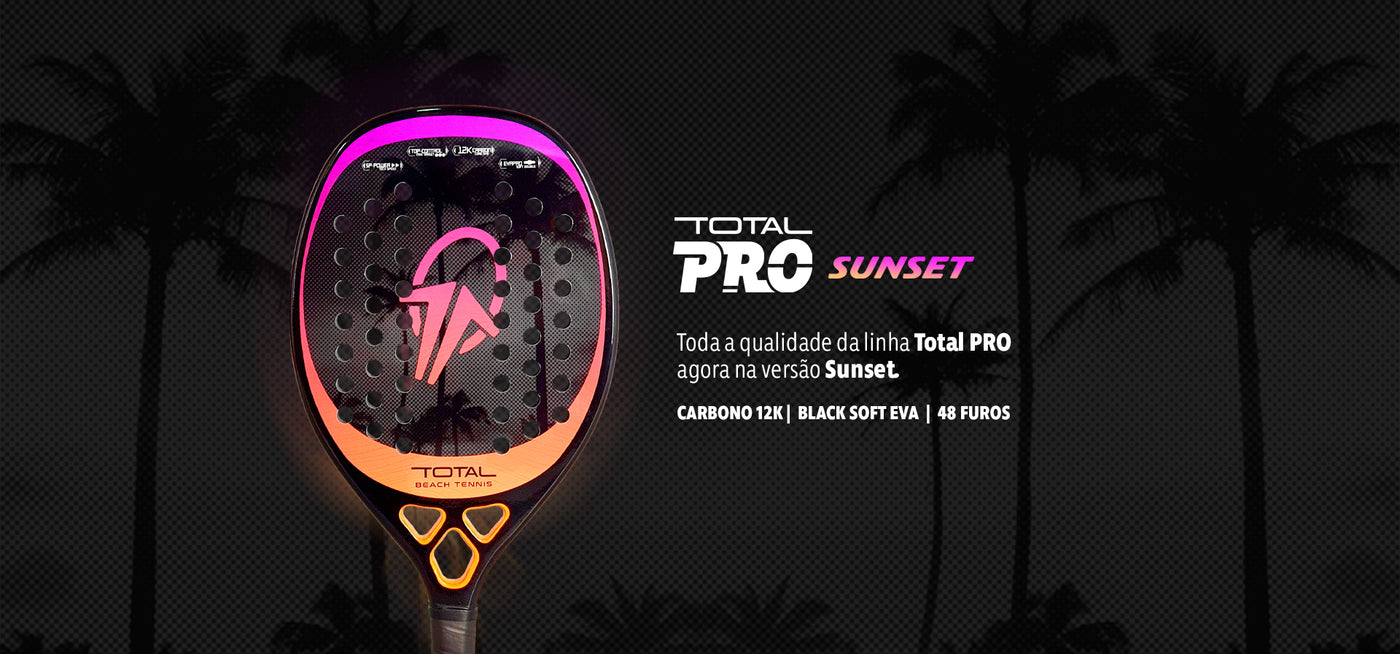 Raquete Beach Tennis Carbono 12k Total Pro Sunset + Capa