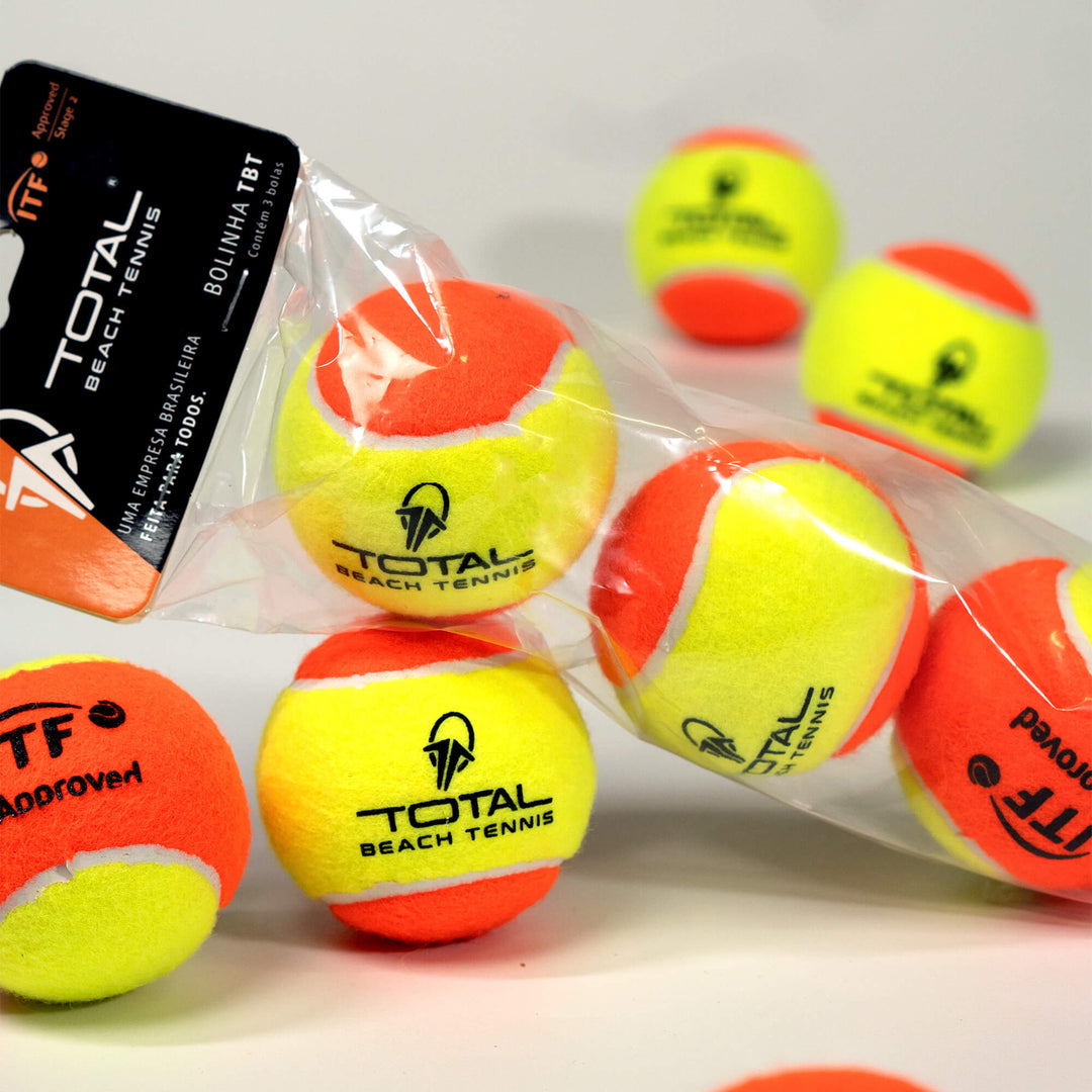 Kit Raquete Beach Tennis Total Pro Carbono 12k + 3 Bolas + 3 Overgrips + Capa + Protetor de Raquete