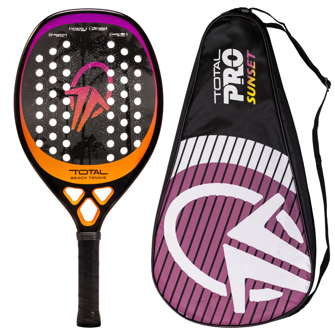 Raquete Beach Tennis Carbono 12k Total Pro Sunset + Capa