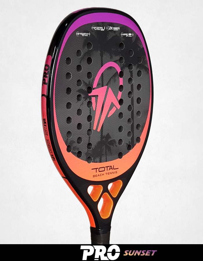 Raquete Beach Tennis Carbono 12k Total Pro Sunset + Capa